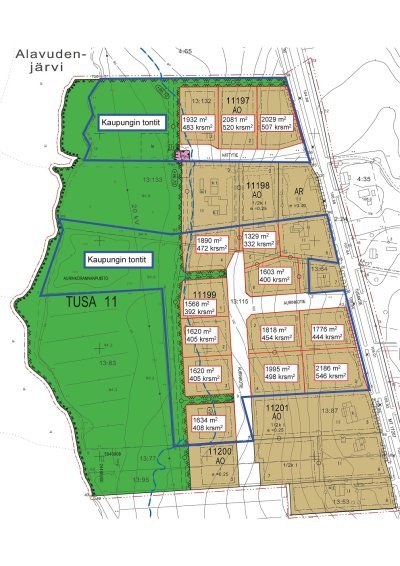 Alavuden Aurinkorannan tonttien myynti ja varaustilanne