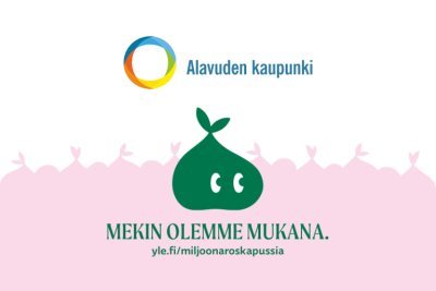 Yle jatkaa tänä keväänä Miljoona roskapussia -kampanjan, jossa myös Alavuden kaupunki on mukana. Kampanja starttaa 15.4. ja kestää 5.6.2024 saakka.