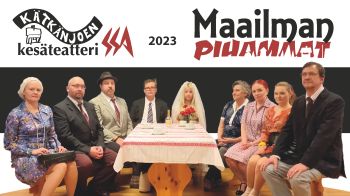 Kätkänjoen teatteri ry esittää kesällä 2023 Kätkänjoen kesäteatterissa lapsuudennostalgisen komedian Maailman pihamaat.