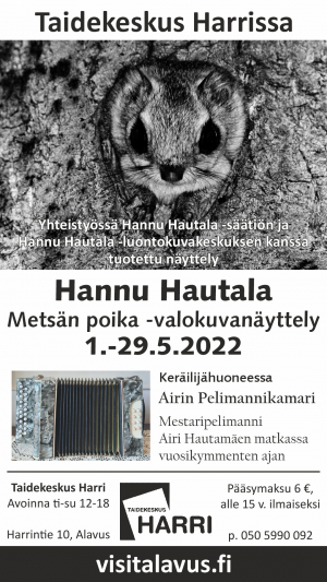 Hannu Hautalan Metsän poika -valokuvanäyttely Taidekeskus Harrissa 1.5.-29.5.2022