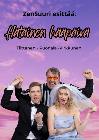Hätäinen hääpäivä -komediaesitys Alavudella perjantaina 20.9.2024 klo 18  Kulttuurikeskuksen alakerrassa.