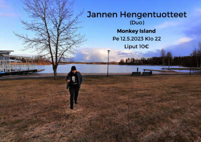 Jannen Hengentuotteet Duo Monkey Islandissa Alavudella perjantaina 12.5.2023, showtime klo 22.00.