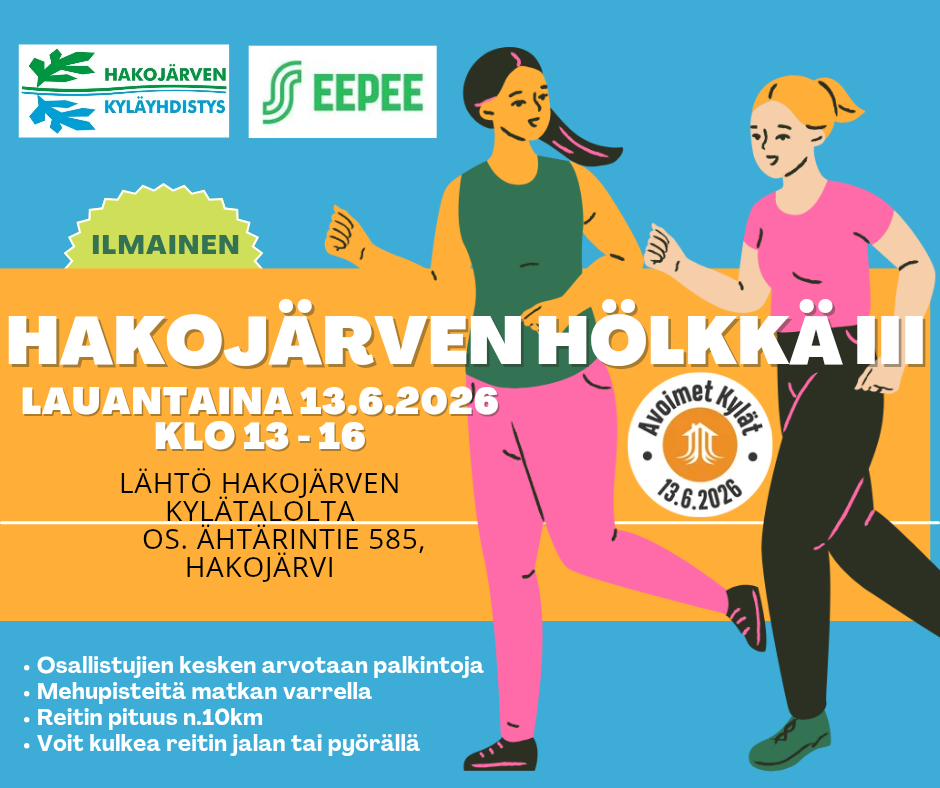 Hakojärven Hölkkä III lauantaina 13.6.2026 klo 13-16.