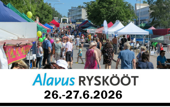 Tervetuloa Alavuden keskustaan Rysk&ouml;&ouml;-markkinoille viikko j&auml;lkeen juhannuksen.