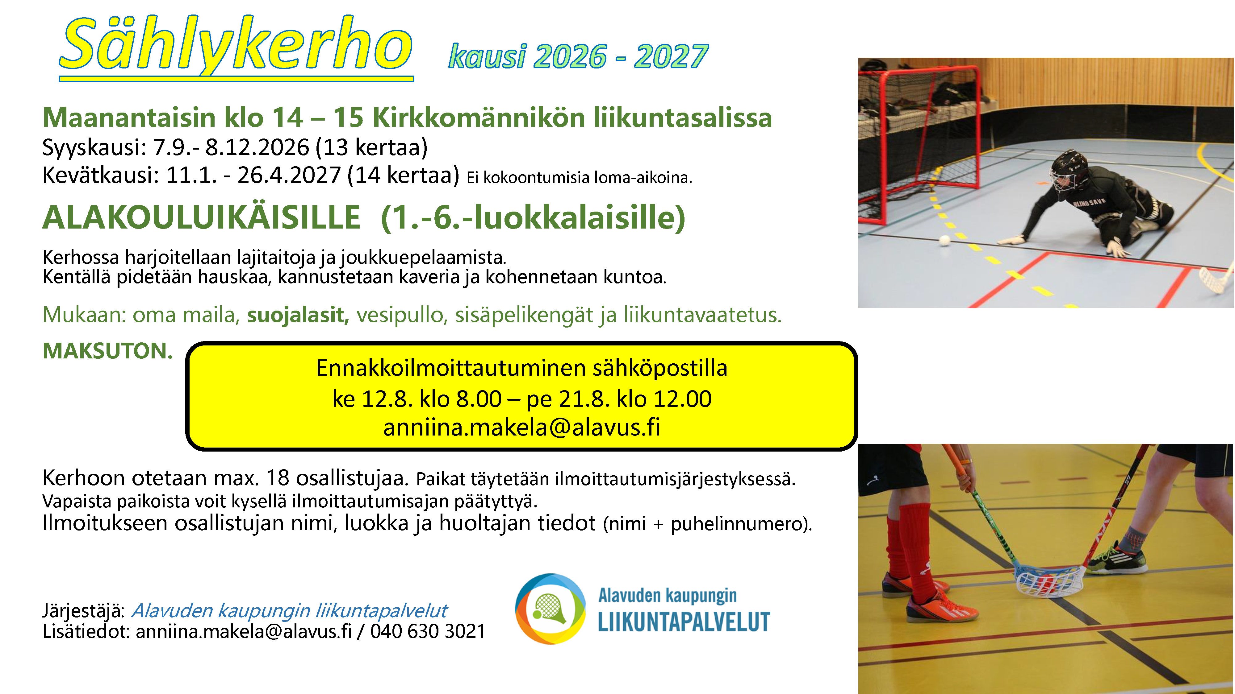 Lasten sählykerho 20262027.